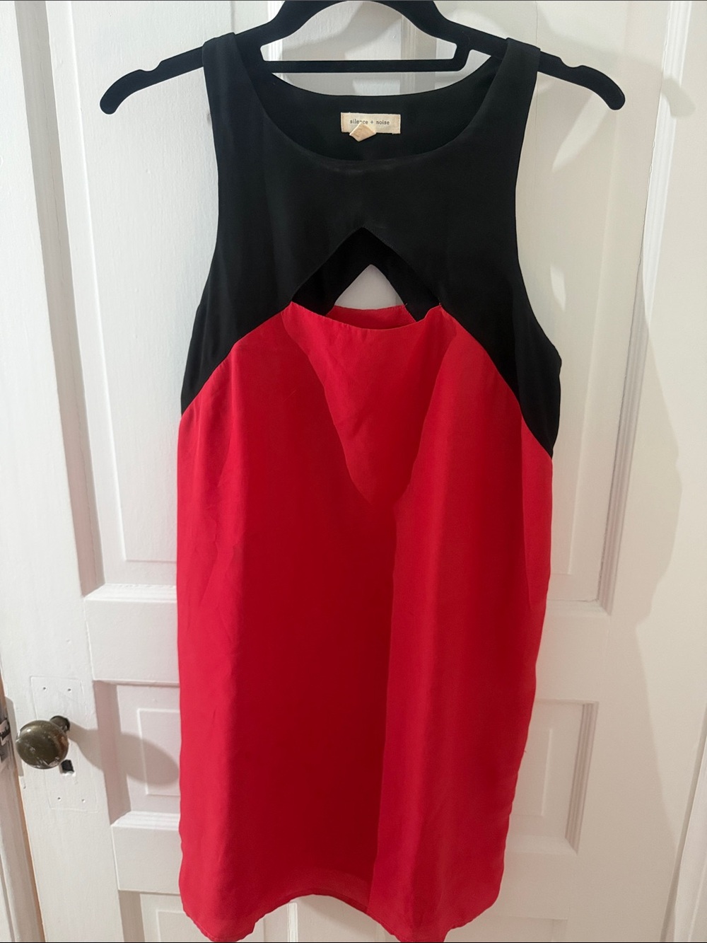 silence + noise Black and Red Cutout Mini Dress